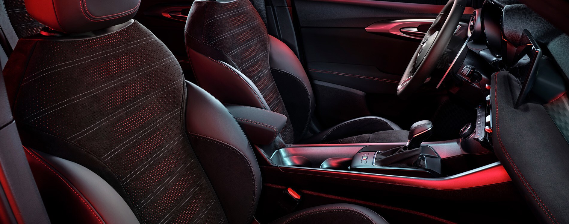 Alcatara upholstery in an Alfa Romeo