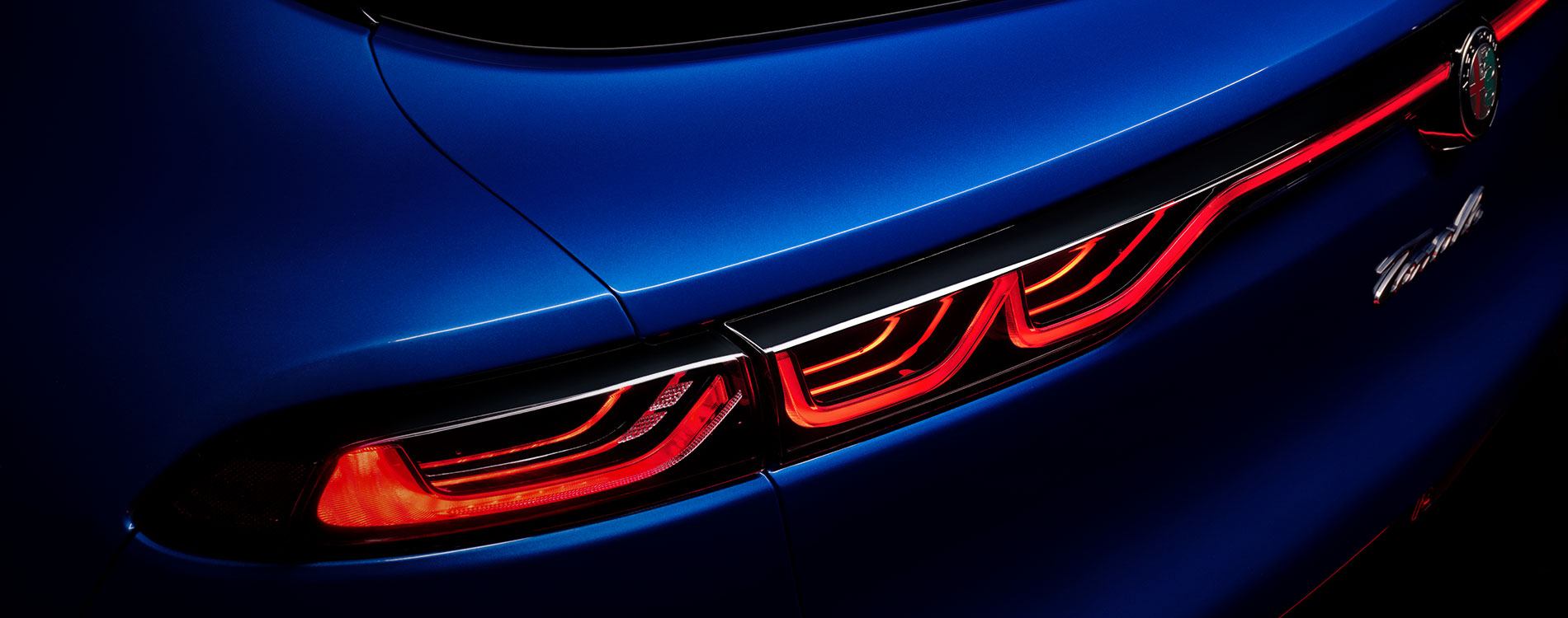 Close up of a Tonale's back with badging and rear-lights