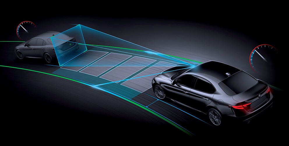 Visualisation of the Giulias traffic jam assist