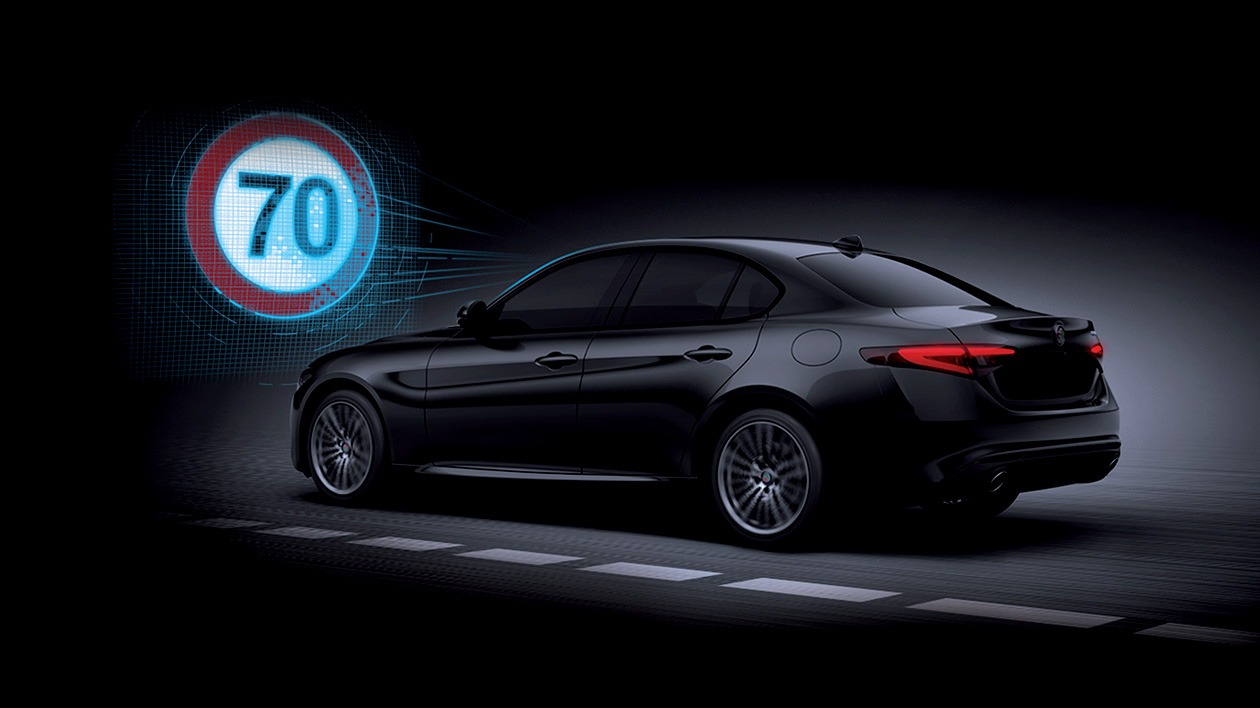 Visualisation of the Giulias traffic sign recognition sensors