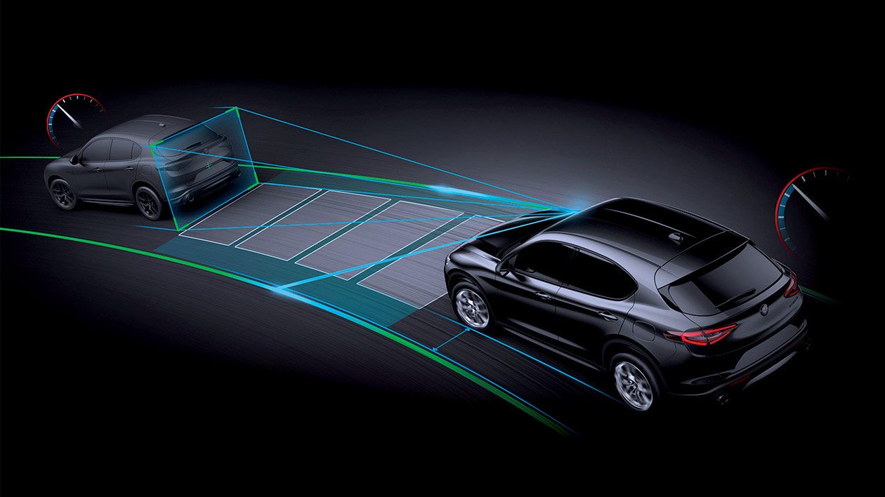 Visualisation of a Stelvio's traffic jam assist