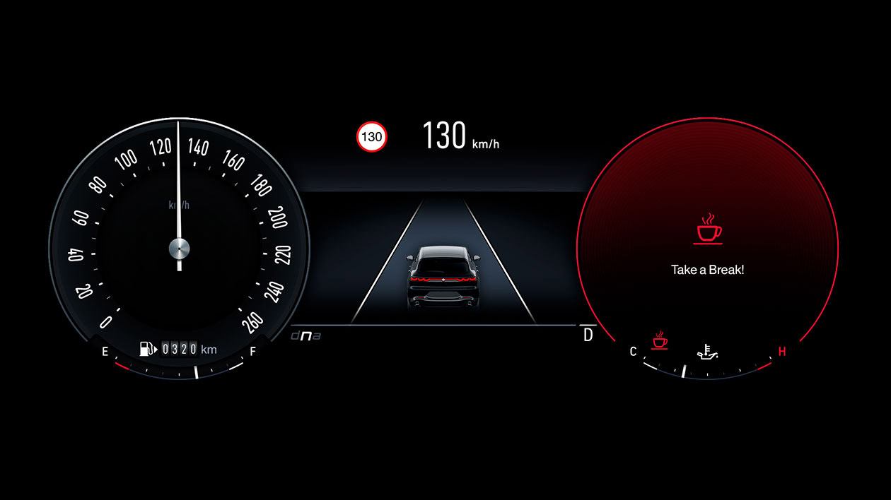 visualistaion of an Alfa Romeos driver attention alert