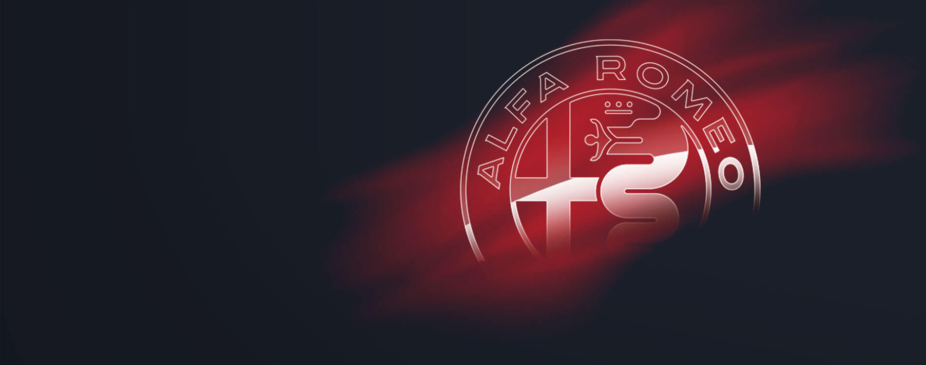 Alfa Romeo Emblem wiht red light streaks